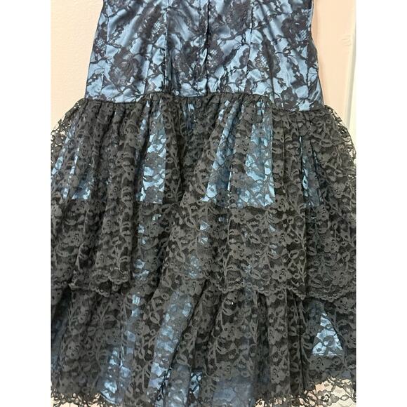 Vintage Loralie 80’s Grunge Goth Lace Bow Punk Party Prom Dress Size: Small (6) - Picture 4 of 14